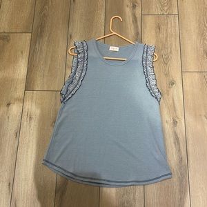 Adorable sleeve detail on knit tank top